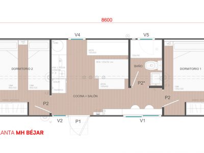 Béjar mobil home NUEVO 8,6x3m