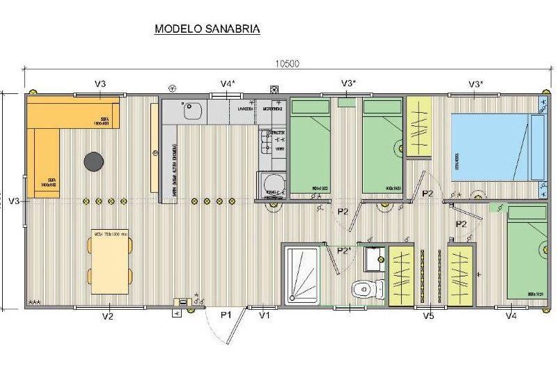 Sanabria mobil home NUEVO 10,5X4,3m
