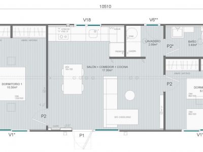 NUEVO Covilha 10,5x4,3m 3 Habitaciones